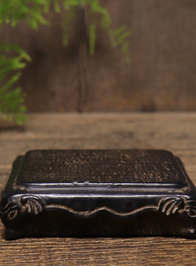 仿古石雕山西青石吉祥如意中式复古底座陈设摆件壶座杯座装饰包邮