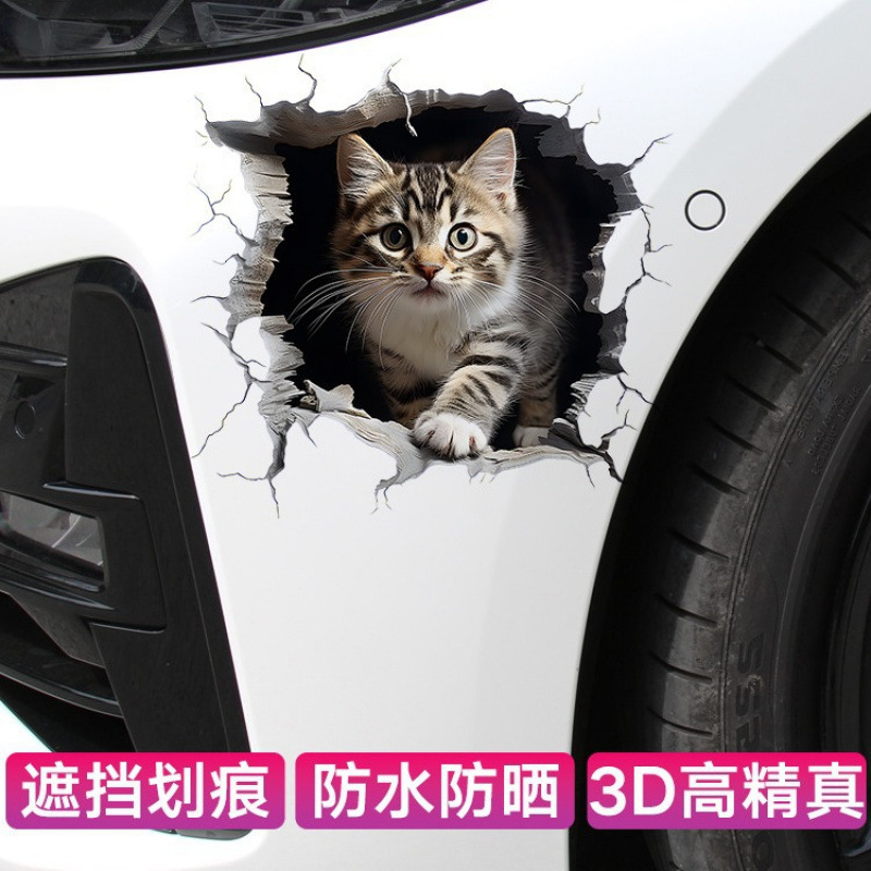 猫咪车贴抓痕汽车贴纸划痕遮挡