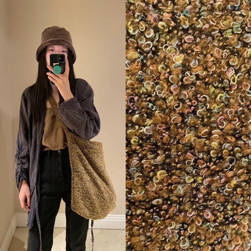 LittleChicThings原创复古慵懒焦糖布袋毛圈杂色单肩斜挎包包,箱包皮具/热销女包/男包,通用款女包,淘宝优惠券,粉丝福利购,淘宝优惠卷