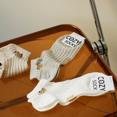 米吉诺拉 夏季轻薄款韩国卡通可爱透气袜子少ins网纱拼接纯棉短袜