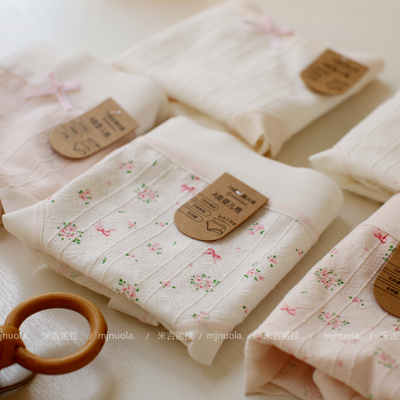 A类婴儿棉少女碎花包臀三角内裤