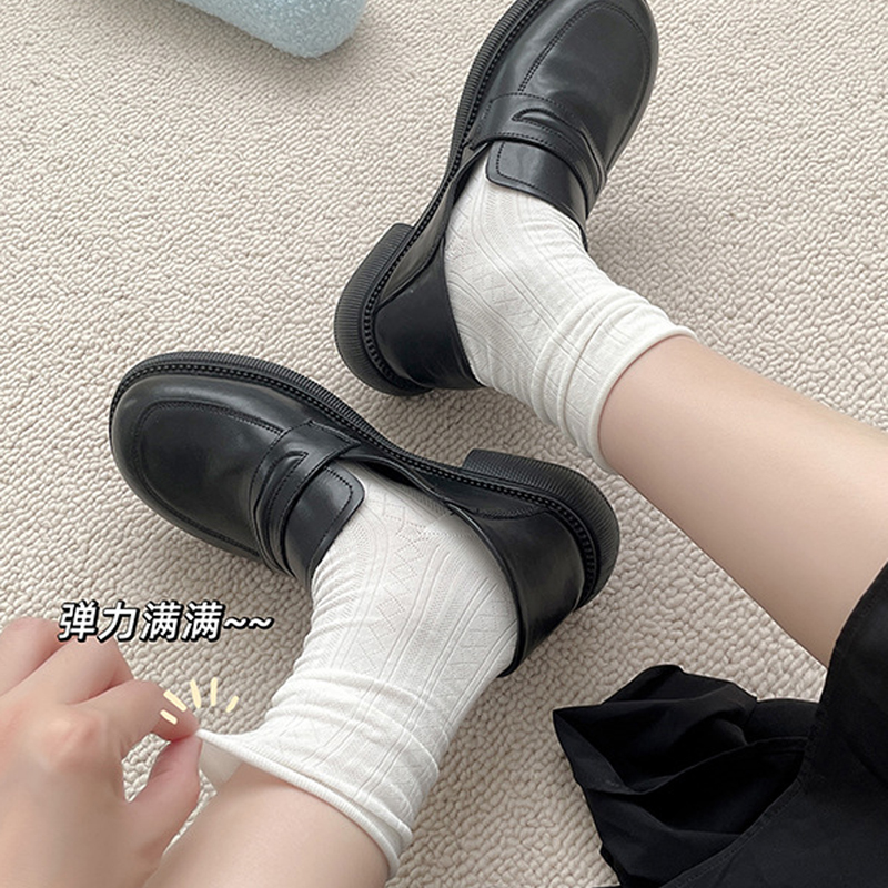 春秋季基礎款百搭純棉堆堆襪