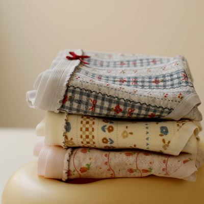 日系碎花95%纯棉少女性感内裤