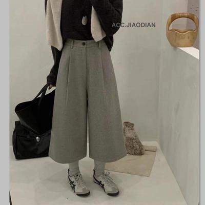 高腰阔腿裤韩系柔软休闲裤