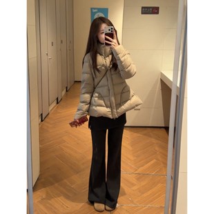 立领收腰显瘦排骨羽绒棉服女款2025新款冬季保暖超好看冬装厚外套