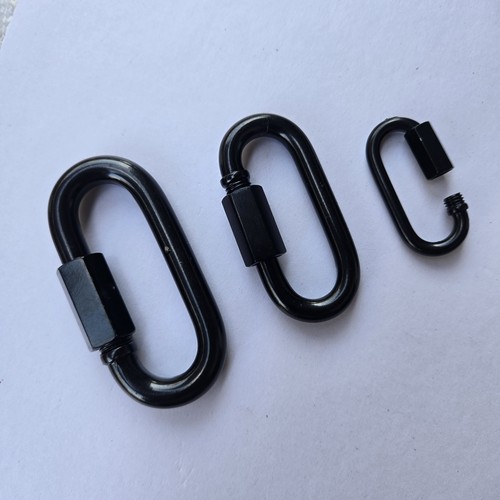 黑色铁链挂扣快速接环铁链连接扣带螺母手拧扣子链条连接扣铁链钩