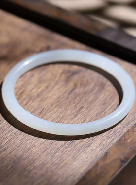 和田玉青海料青白玉叮当镯