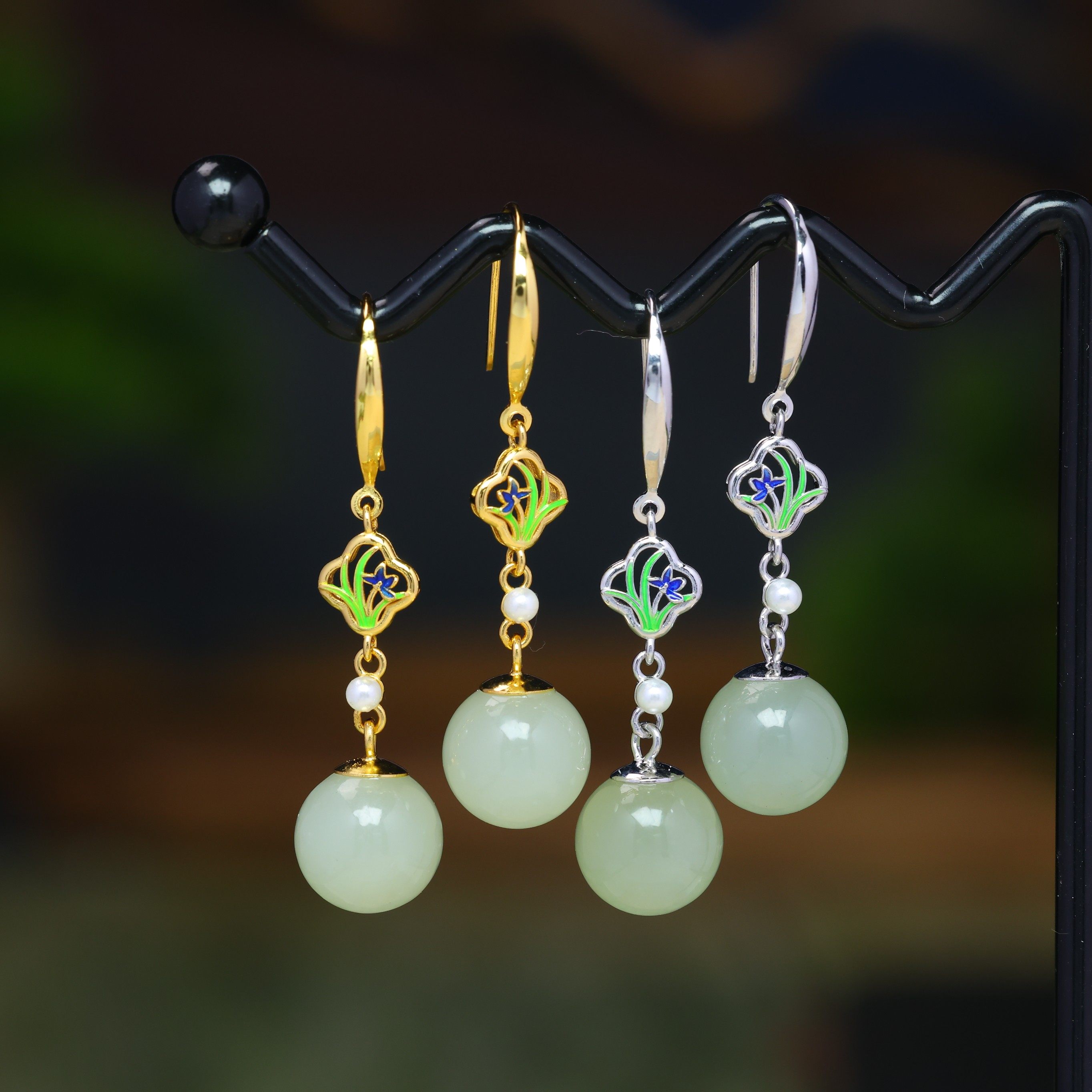 S925银镶嵌和田玉珠子耳坠,珠宝/钻石/翡翠,耳饰,淘宝优惠券,粉丝福利购,淘宝优惠卷