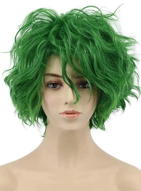 cosplay假发 蝙蝠侠小丑Joker 绿色造型小卷发玉米烫角色扮演假发