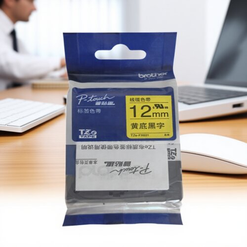 兄弟原装TZe-FX631标签机色带12mm PT-P700D210E115B标签纸打印纸