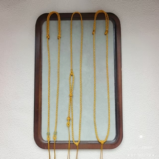 手工编织新款男女吊坠项链绳可挂佛头锦鲤锁金黄色可调节项链绳