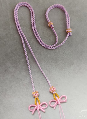 手工编织蝴蝶结编绳可挂锦鲤锁包双耳平安锁饰品可以时尚新款挂绳