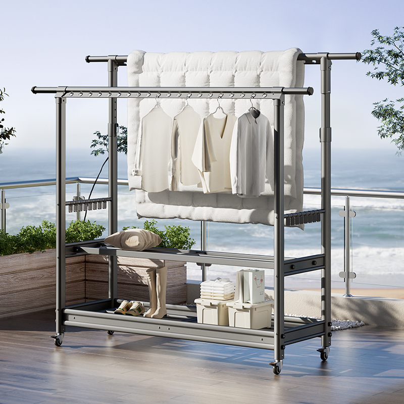 WOORIM双杆式铝合金落地晾衣架