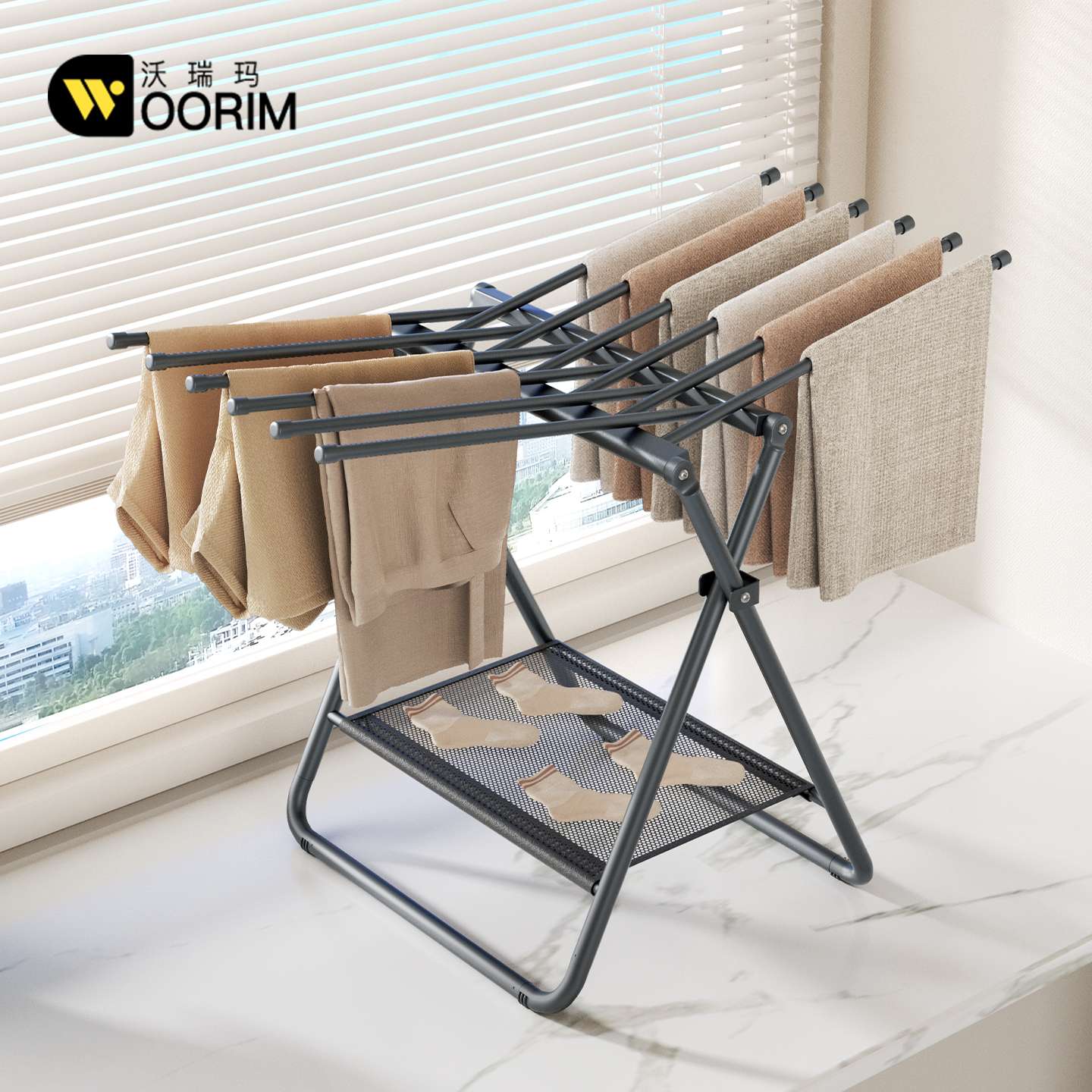 迷你折叠晾衣架家用飘窗小号晾衣杆毛巾内衣内裤晾晒架小型晒衣架