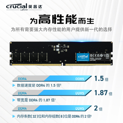 英睿达DDR5台式机内存48005600
