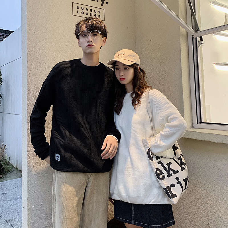 Winter and autumn sweaters couple sweaters basic loose sweater knitwear