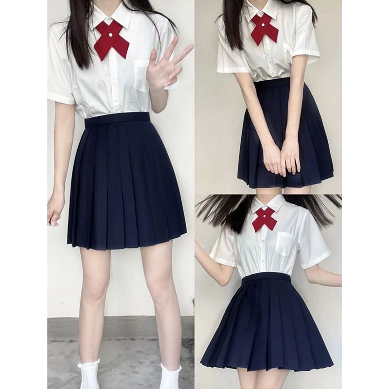 短袖上衣衬衫夏季学院风大码日系