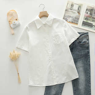 日系学院风jk白衬衫女春夏新款尖领百搭衬衣基础款打底上衣