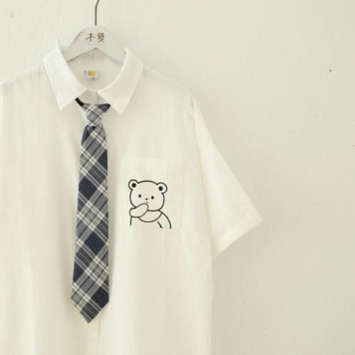 JK制服衬衫可脱卸领带夏季女日系学院风小众班服叠穿衬衣百搭外穿
