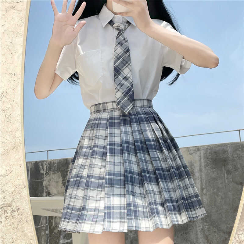 简约学院风白色衬衫夏季JK制服蝴蝶结衬衣高级感直筒打底上衣女