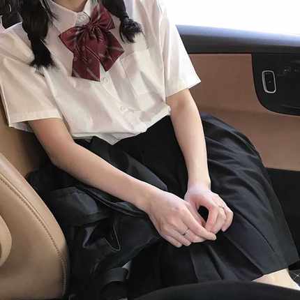 学生垂感百搭白色蝴蝶结衬衫打底叠穿学士服内搭jk制服衬衣时尚女