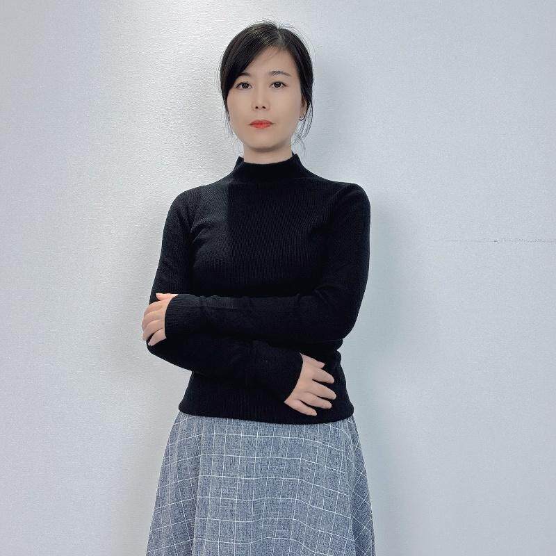半高领女士高端无缝百搭显瘦羊毛针织衫打底衫毛衣2025春秋新款