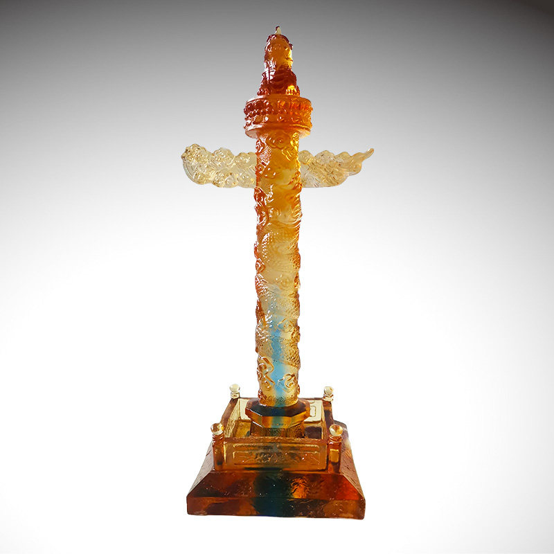 琉璃华表摆件特色建筑创意时尚家居装饰品办公桌摆设个性定制刻字