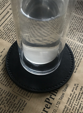 皮垫 皮质 纯色 圆形 杯垫 欧式 复古 茶杯隔垫垫 杯垫 黑色 杯垫