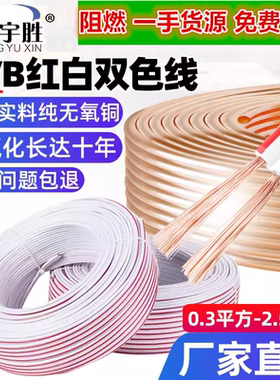 纯铜2芯红白双并扁led电源线