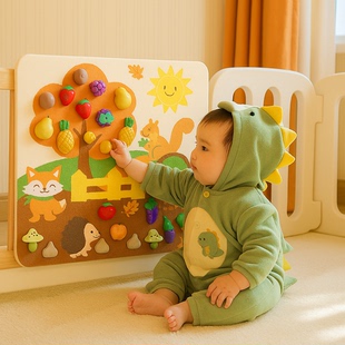 毛毡板水果切切乐玩具忙碌板围栏厨房果蔬摘摘乐切菜素材DIY配件儿童蒙氏早教益智墙上壁挂装饰幼儿园过家家