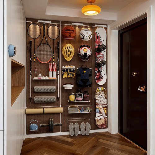 洞洞板置物架入户玄关墙上收纳架