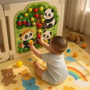 毛毡板水果切切乐围栏可切菜厨房果蔬摘摘乐墙上过家家玩具忙碌板