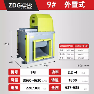 消防静音风柜风机厨房饭店商用工业高压离心风机耐高温离心风机箱