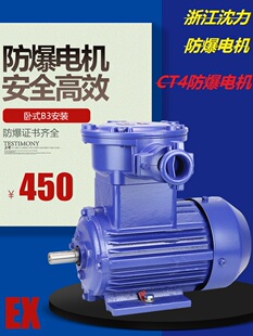 YBX3隔爆性兼粉尘防爆高效率三相异步电动机 浙江沈力防爆电机卧式