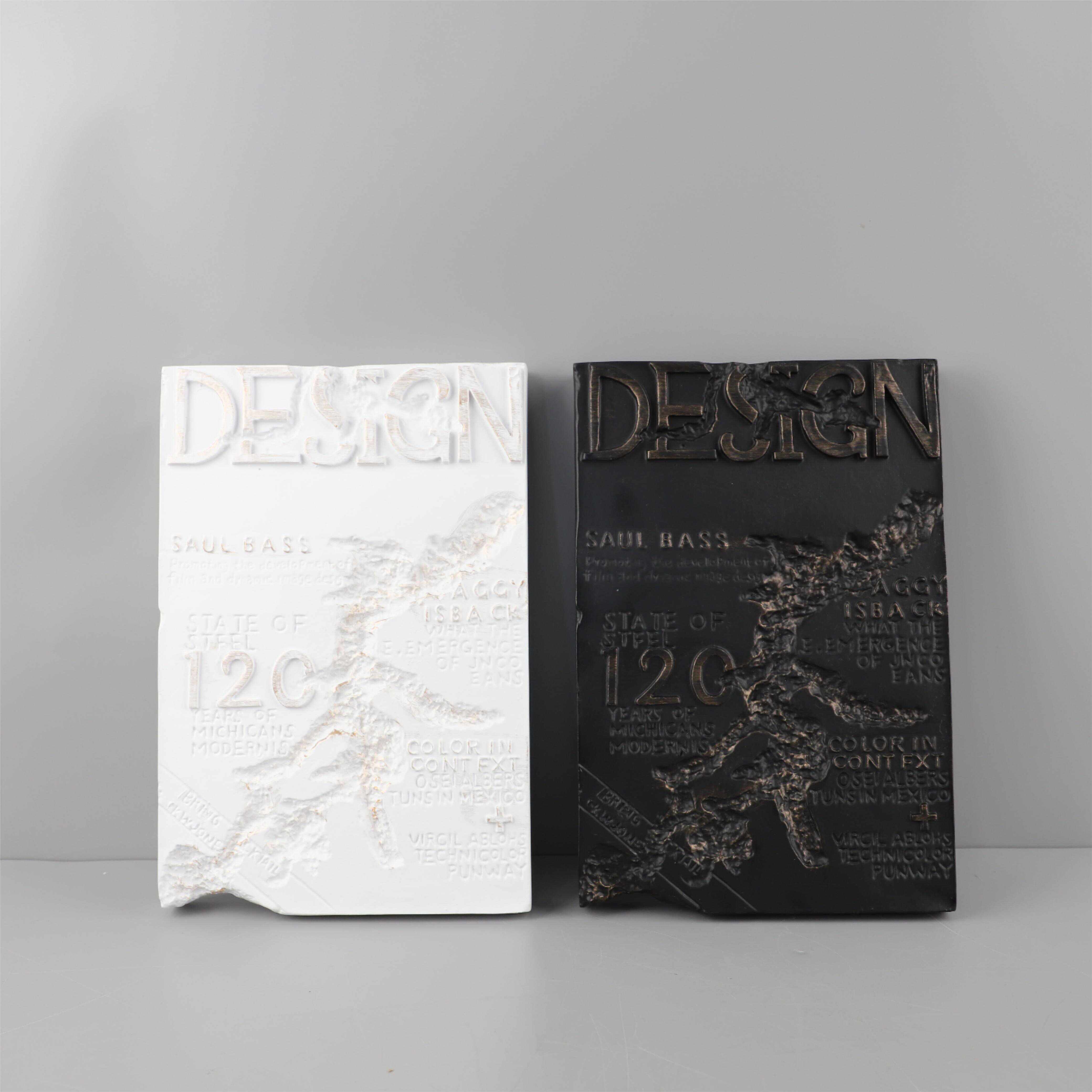 欧式轻奢复古树脂浮雕仿真书本摆件客厅卧室玄关样板房家居装饰品