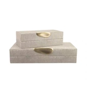 现代简约创意皮革收纳盒摆件家居样板间衣帽间梳妆台首饰盒装 饰品