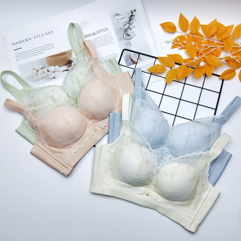 玫丹芝无钢圈茶纤维里料聚拢内衣