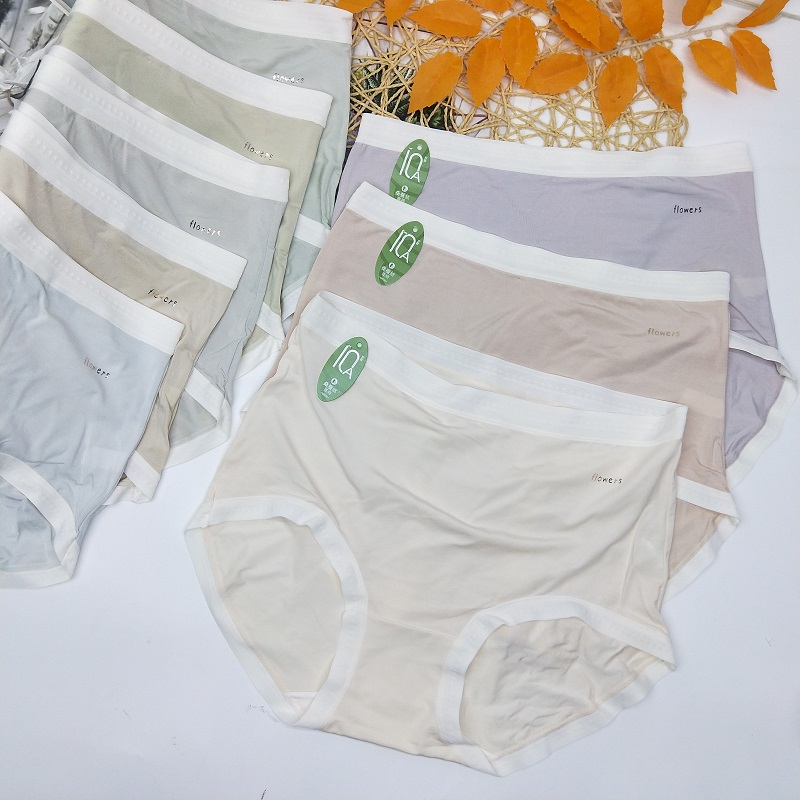 曼麗妃秀X2038輕柔莫代爾三角褲女 桑蠶絲底襠抑菌中高腰女士?jī)?nèi)褲
