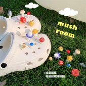 创意可拆卸洞洞鞋 DIY鞋 花ins多巴胺彩色蘑菇时尚 饰品立体鞋 扣 子装