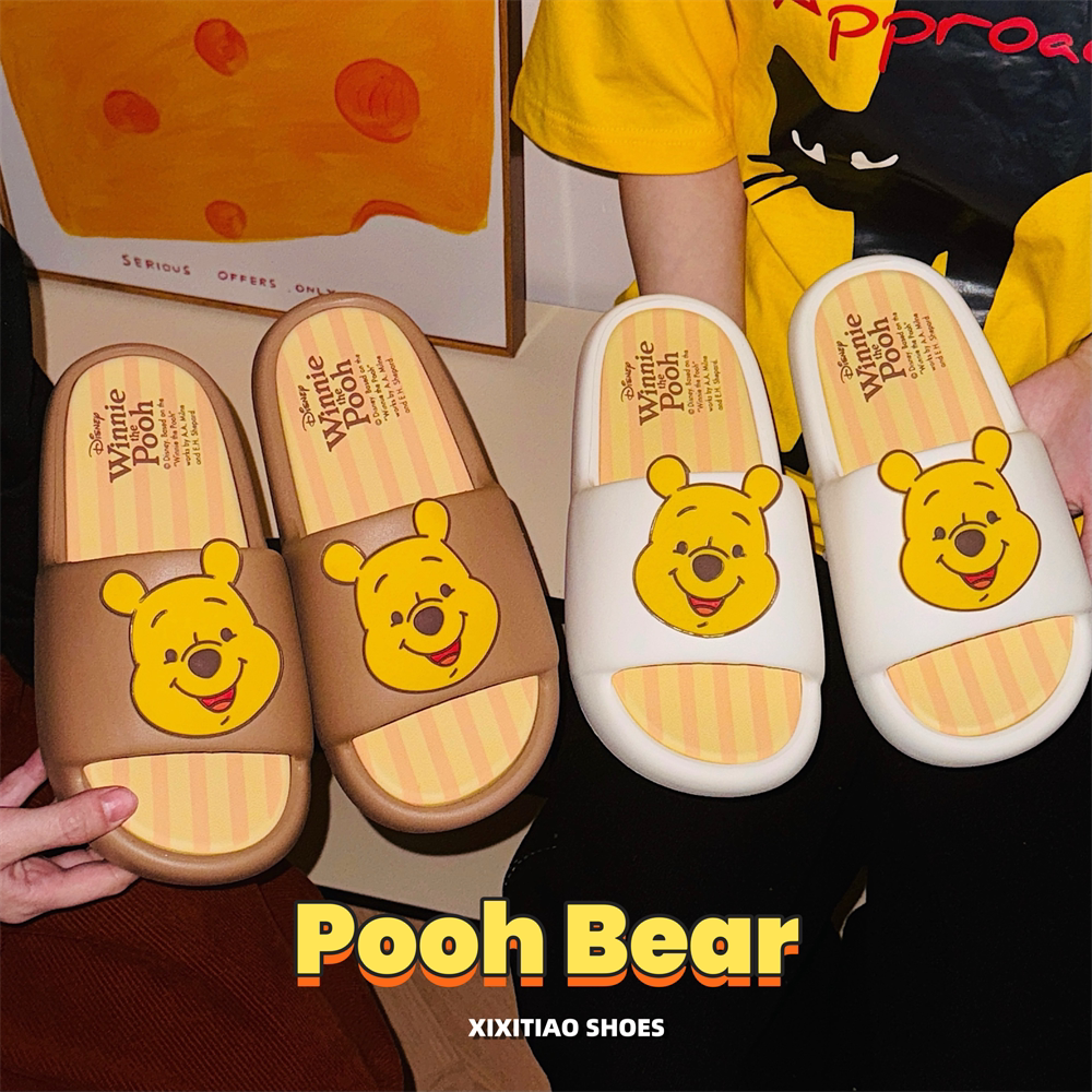 百搭防臭少女心凉拖鞋情侣洗澡居家男女夏季浴室迪士尼维尼熊拖鞋