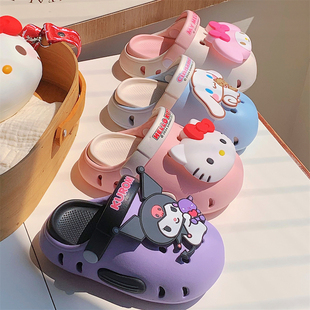 三丽鸥玉桂狗少女心美乐蒂新款儿童凉鞋户外防滑女童沙滩洞洞鞋夏