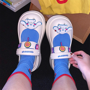 户外防滑eva趣味三丽鸥玉桂狗包头洞洞鞋亲子夏季玛丽珍凉拖鞋女