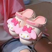 外穿防滑女童洞洞鞋 夏季 儿童新款 三丽鸥卡通美乐蒂联名软底凉拖鞋