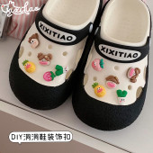 时尚 装 鞋 扣立体趣味香肠嘴洞洞鞋 饰品花扣 子鞋 diy创意可拆卸韩版