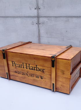 中古客厅储物箱实木软装陈列复古