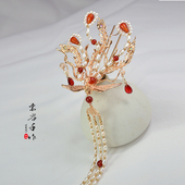 裳容手作汉服凤凰发钗头饰古装 发簪长流苏宋式 明制婚礼秀禾服凤钗