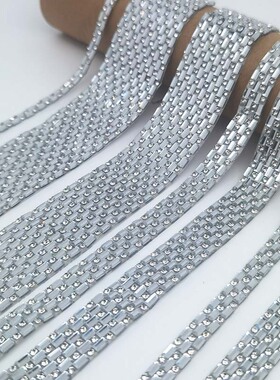 爆闪水钻条diy裤子侧边贴钻镶钻烫钻饰品贴背胶可粘凉鞋布贴灯具