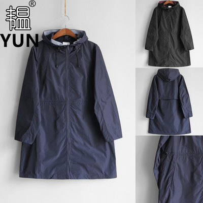 韫常规袖连帽中长款韩版女款风衣