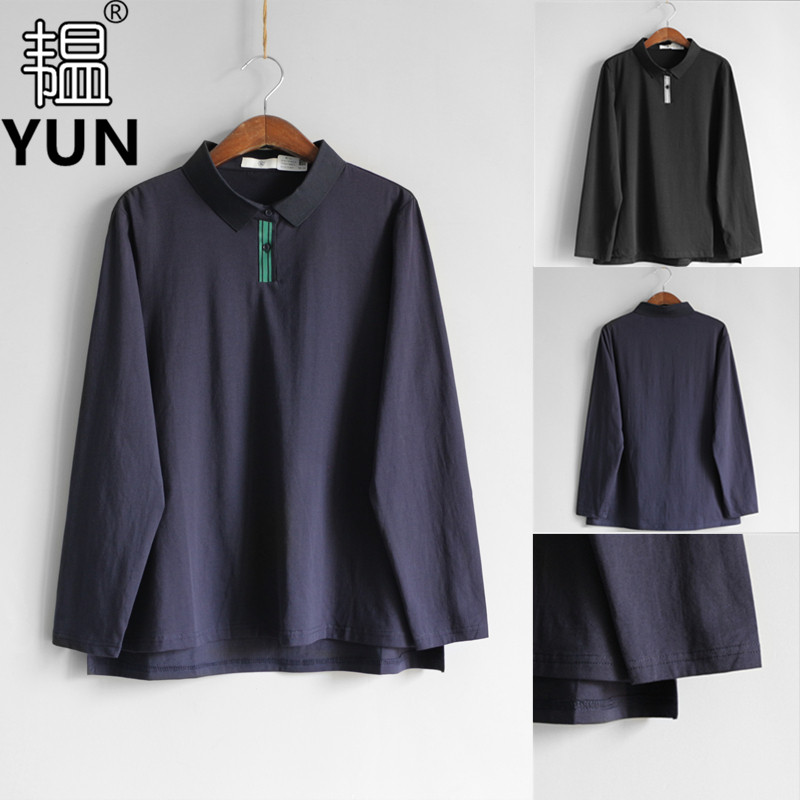 兜兜女装春季秋季新品女装POLO领简约宽松百搭长袖针织棉女T恤衫,女装/女士精品,POLO衫,淘宝优惠券,粉丝福利购,淘宝优惠卷