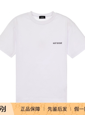 WE11DONE FW24 简约纯色珠绣短袖T恤 男女同款 白色